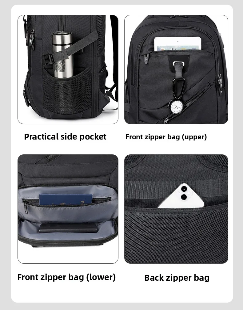 Men's Backpack, Expanded for Short Trips, Business Trips, Luggage, Backpack, Independent Shoe Compartment, Outdoor Backpack
