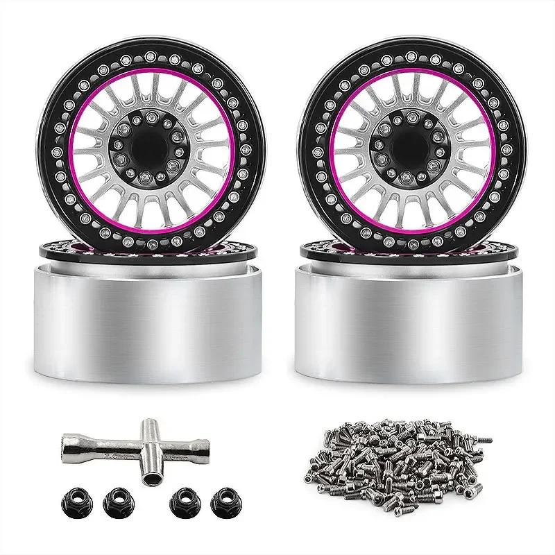 Buje de rueda de coche de escalada de 2,2 pulgadas para CROSS YK TRX4 SCX10 Hyper GO MJX H8H RC, actualización de Metal, piezas de accesorios OP