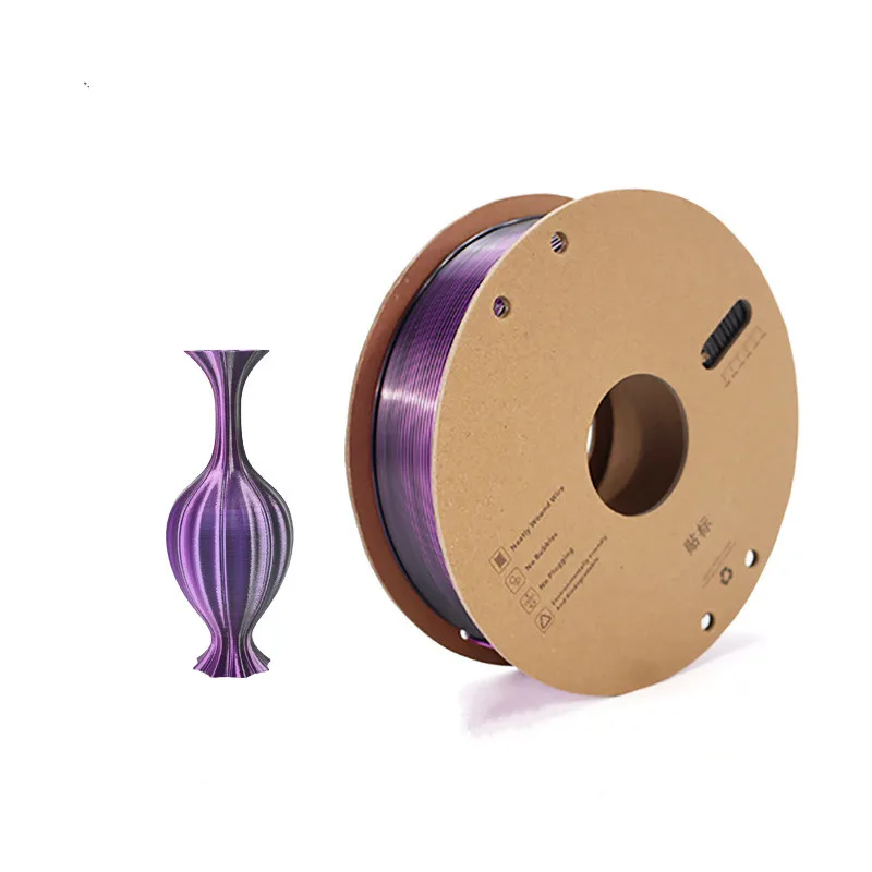 

Шелковая черная фиолетовая PLA-нить для 3D-печати 1.75 мм/1 кг