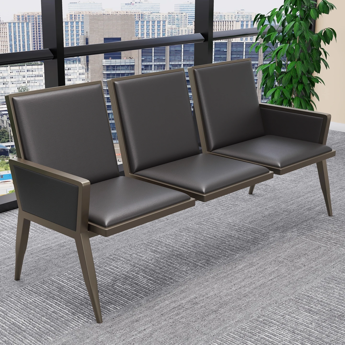 Three-seater Row Chair, Airport , Waiting , Hospital Waiting , Public Connected Row Seat, Long Bench