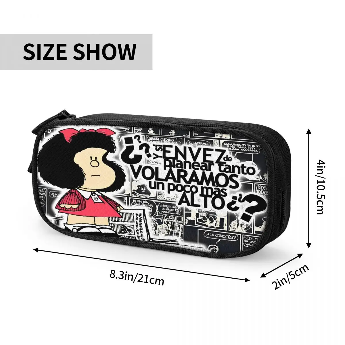 Mafalda Kawaii Pencil Cases Creative Anime Cartoon Pen Holder Bags Student Big Capacity Students School Gift Pencilcases