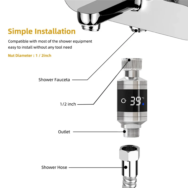 【Popular】Shower Faucets Water Thermometer Bathtub Shower Faucet Kitchen Home Water Temperature Thermometer Durable