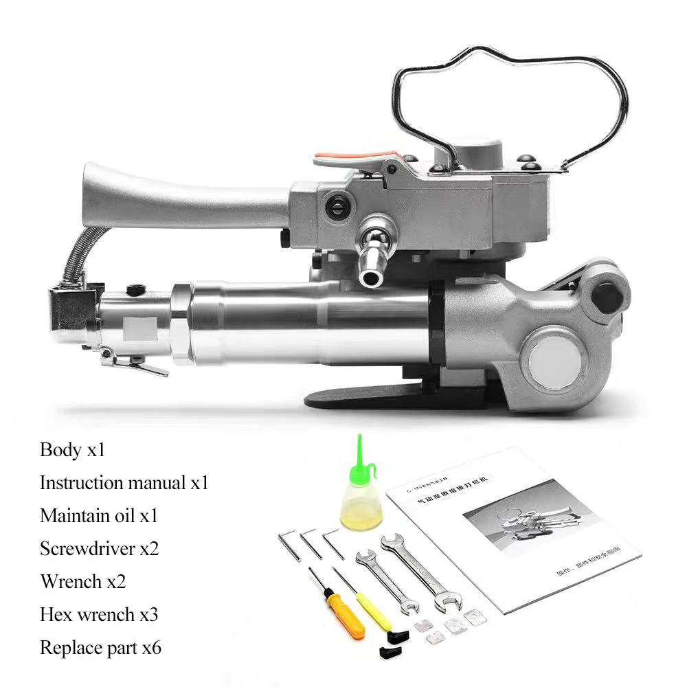 Outil de cerclage pneumatique manuel Portable, outil de cerclage en plastique et acier à grande Tension, Machine d'emballage de bandes, presse à balles