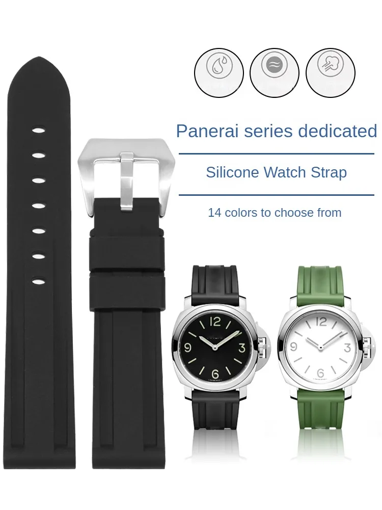 Applicable P-a-n-e-r-a Silicone Strap Male Fat Sea PAM441 359 111 Full Series Watch Accessories 24