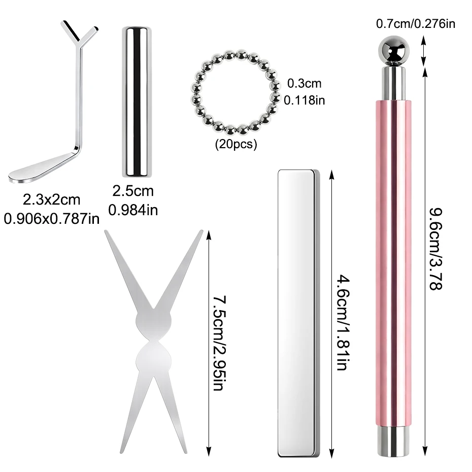 Set de 6 Imanes de Ojo de Gato para Uñas, Puntas Francesas, Corazones, Palos Magnéticos para Gel Polish 4