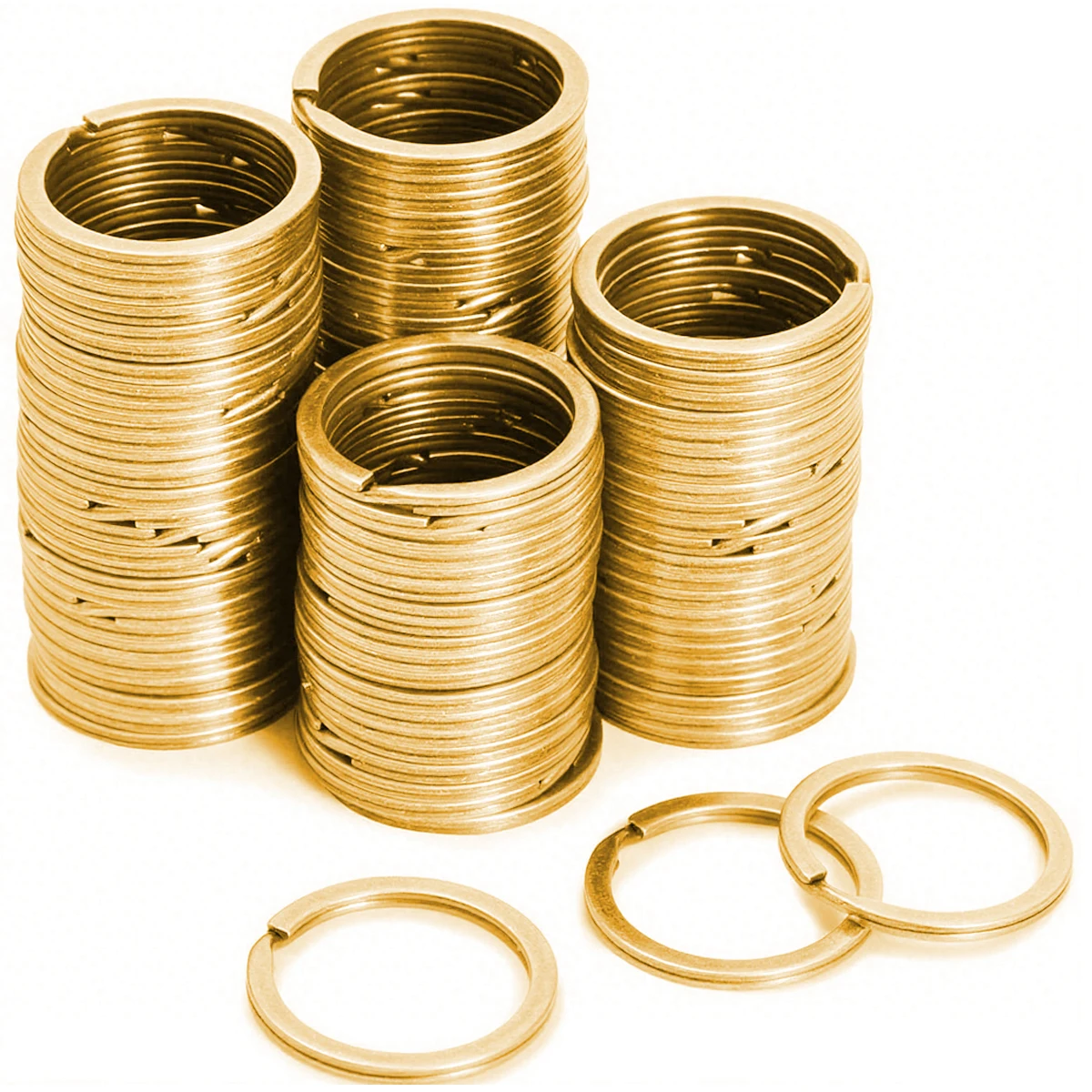 30/60/100 metalen sleutelhangers verwijderbare split platte sleutelhangeraccessoires voor thuis, auto, portemonnee, kantoor doe-het-zelf knutselpakket (25 mm) - afbeelding 1