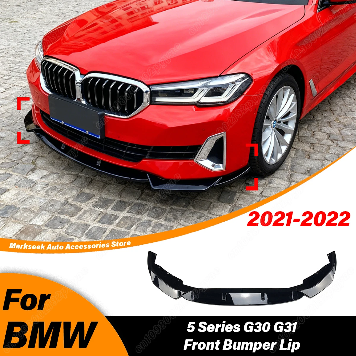 

For BMW 5 Series G30 G31 520i 525i 530i 2021 2022 Automobile Front Bumper Lip Car Front Chin Spoiler Splitter Modification Kit