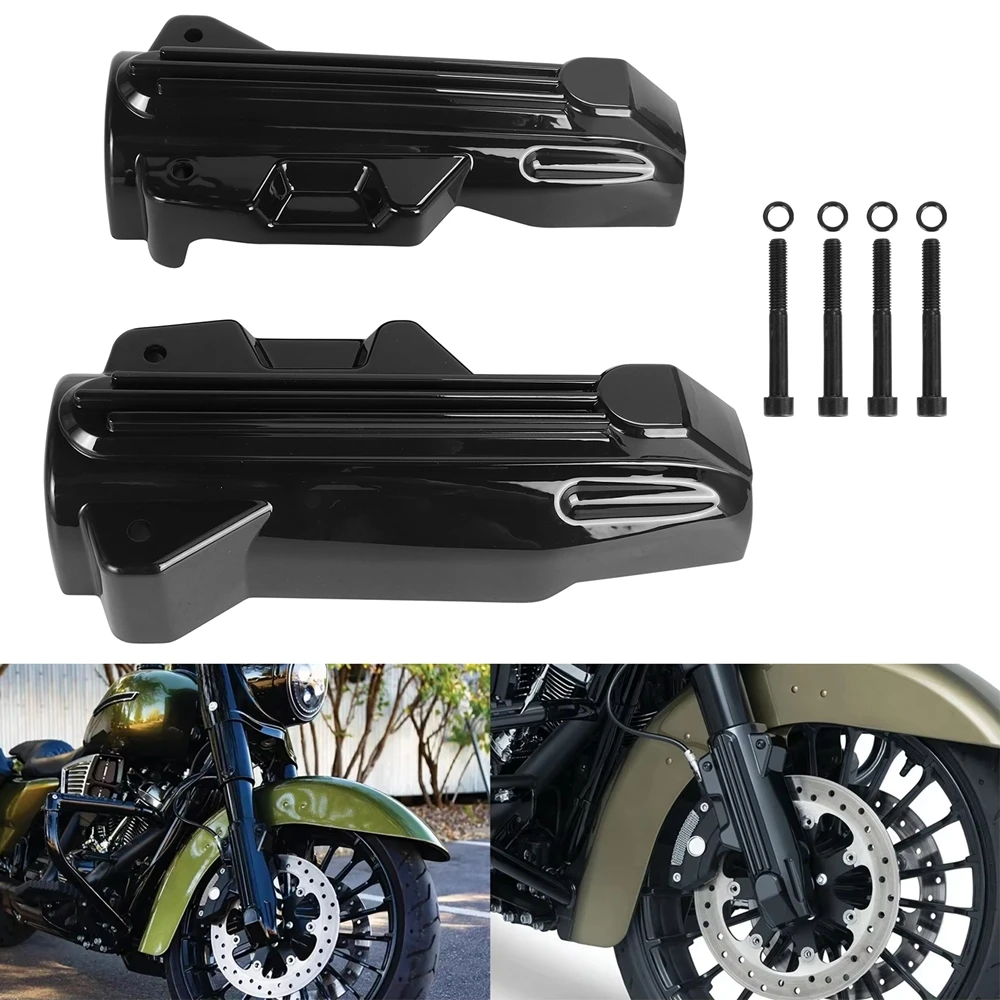 

Motorcycle Lower Fork Covers Fit For Harley Electra Street Road Glide King FLHR FLTRX FLHX 2014-2022