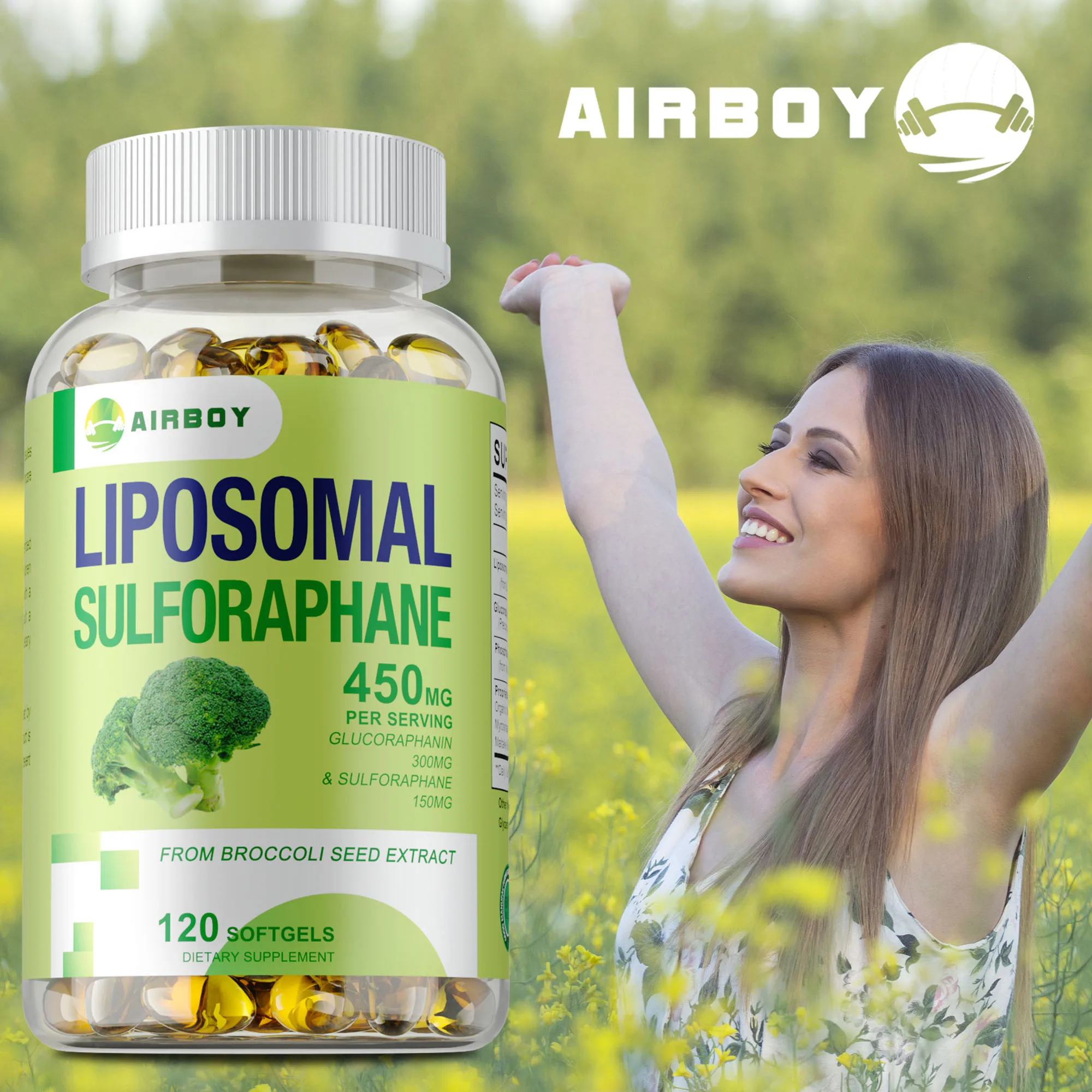 

Liposomal Sulforaphane - Antioxidant, Liver Health, Reduce Anxiety, Supports Skin, Brain, Eye and Heart Health, Boost Immunity