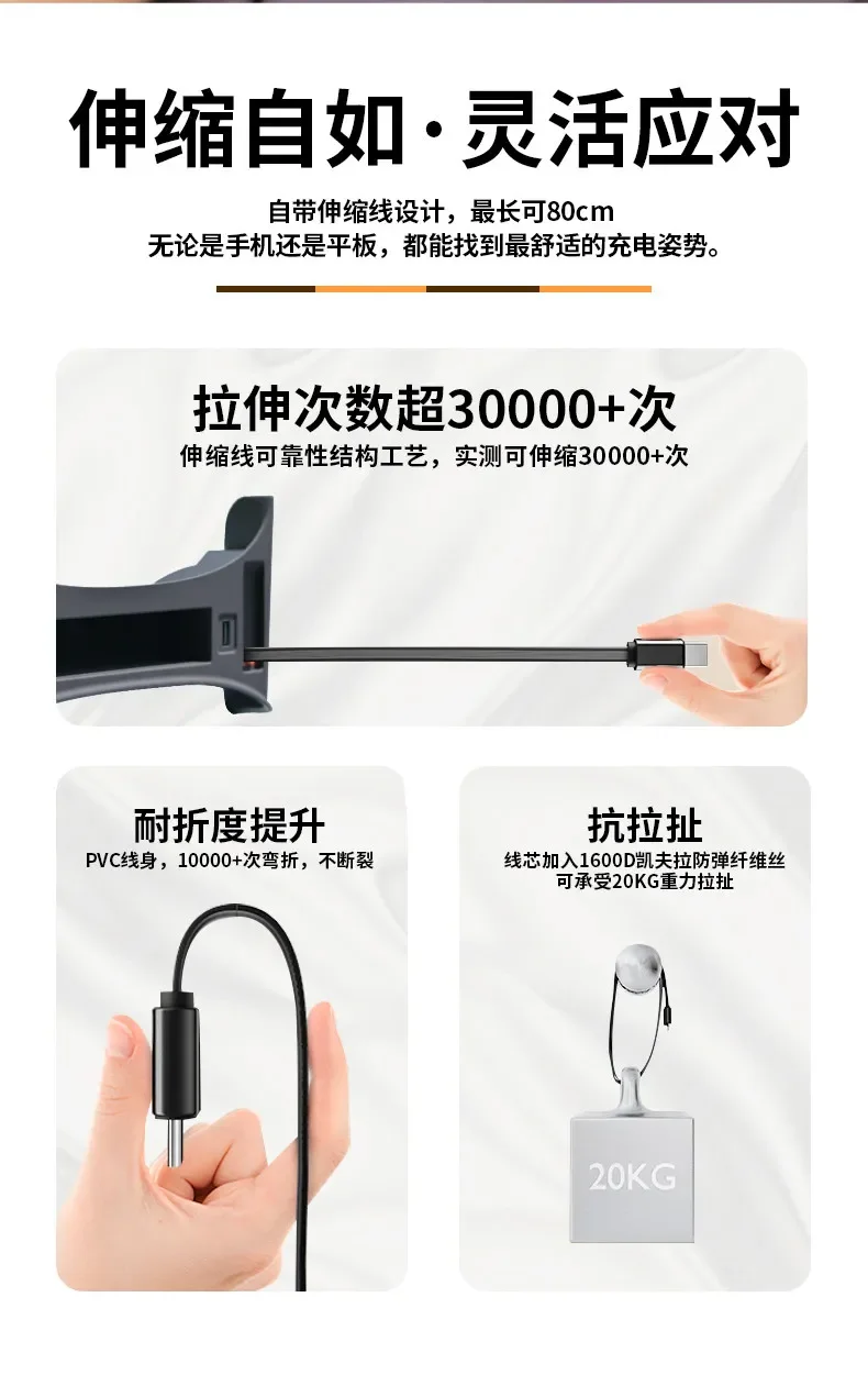 Central Control Docking Station For Xpeng GX 2026 Telescopic Cable Ultra Fast Charging Console Storage Box Modified Accessories detail image 6