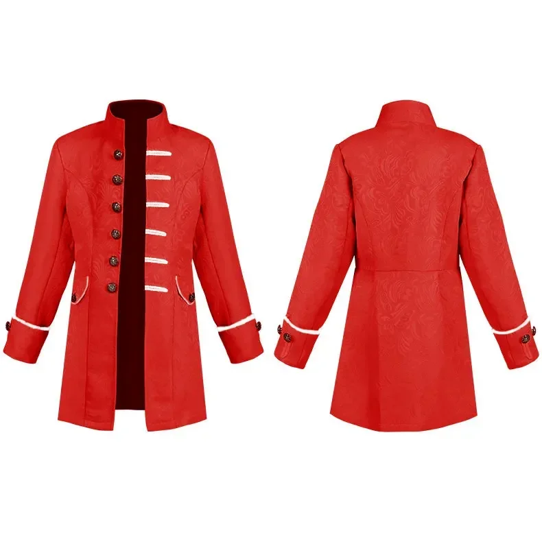 Boys Medieval Long Vintage Stand-up Collar Coat