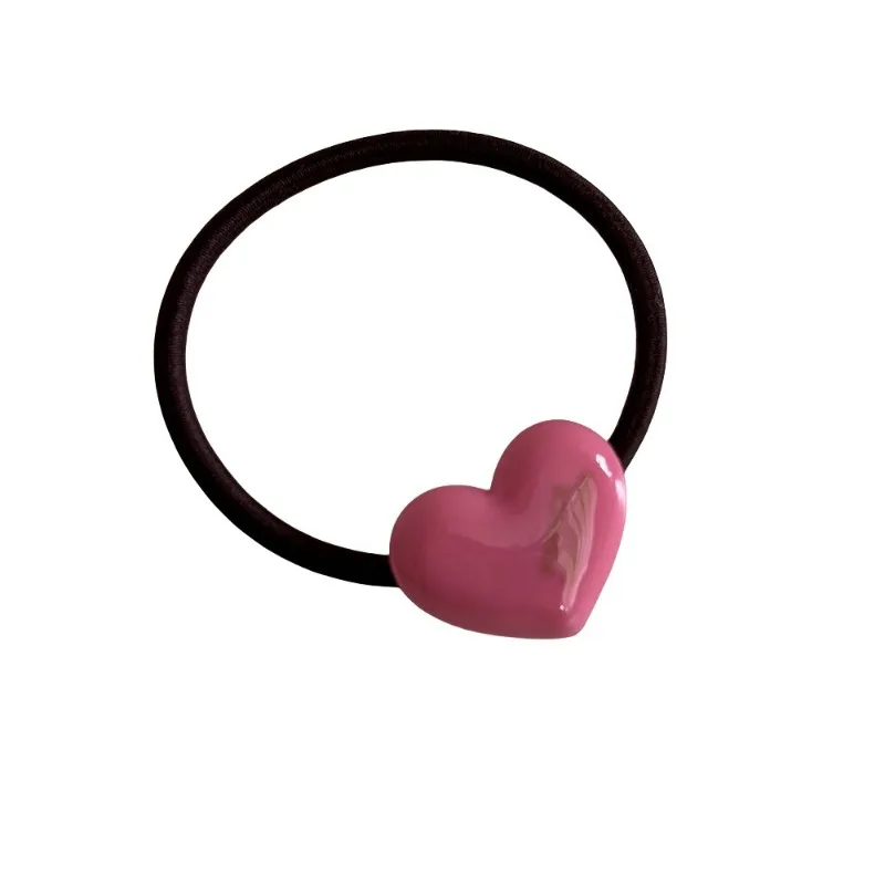 Gold Label Love Acetate Candy-Colored Hair Tie High Elastic Rubber Band Cute Sweet High Ponytail Hair String Hair Rope