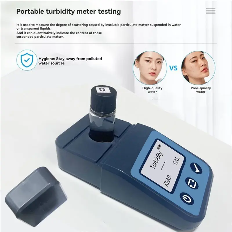 AT05-جهاز اختبار جودة المياه المحمول مقياس التعكر المحمول 0-1000 NTU 90 ° ضوء متناثر لمعايرة مختبر حوض السمك #5