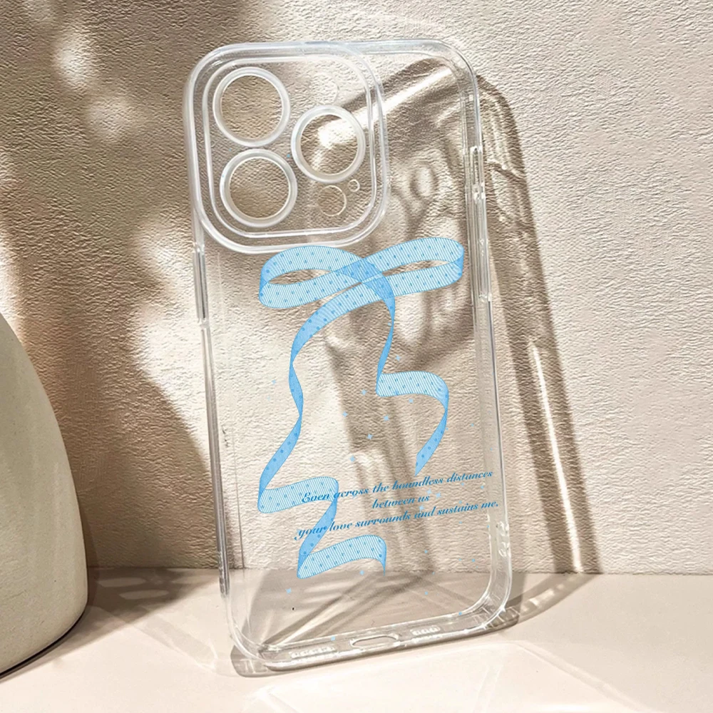 Dreamy Wave Dot Ribbon Silicone Phone Case for IPhone 17 16 15 14 13 12 11 Pro Xs Max Air Mini 7 8 6 6s Plus SE 2020 2022 Cover