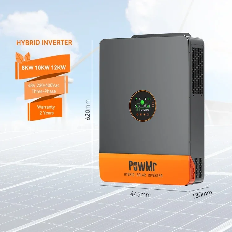 PowMr 5KW 8KW 12KW 10KW 48V Hybrid Solar Inverter 110V/230V/400V On/Off Grid Pure Sine Wave Hybrid Solar Inverter