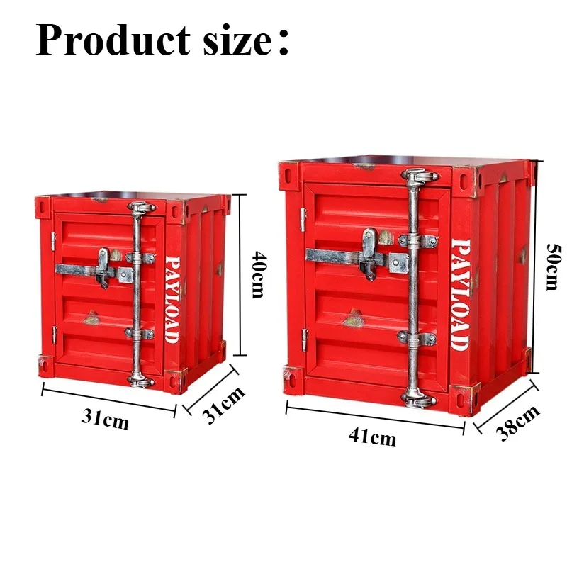 تصميم منضدة محمولة فاخرة على الطراز الصناعي خزانة حاوية فنية حديدية جمالية لغرفة المعيشة حلي إبداعية