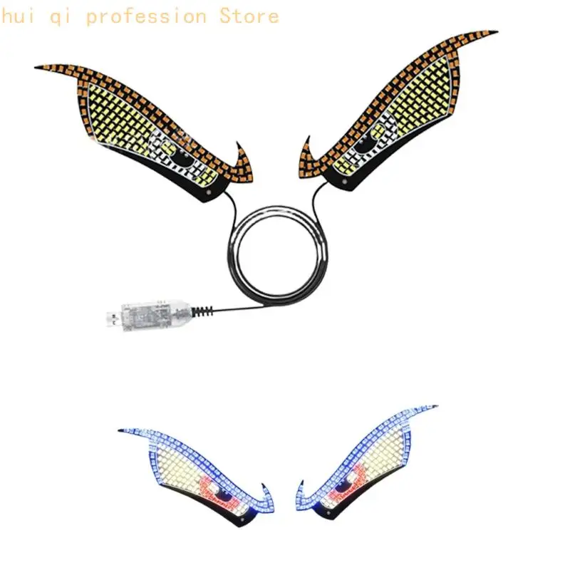 Stilvolle USB-betriebene LED-Automobil-Styling-Leuchte mit Dämonenauge und Adlermotiv für Motorräder, Autos, Fahrräder, 2 Stück – Detail 2