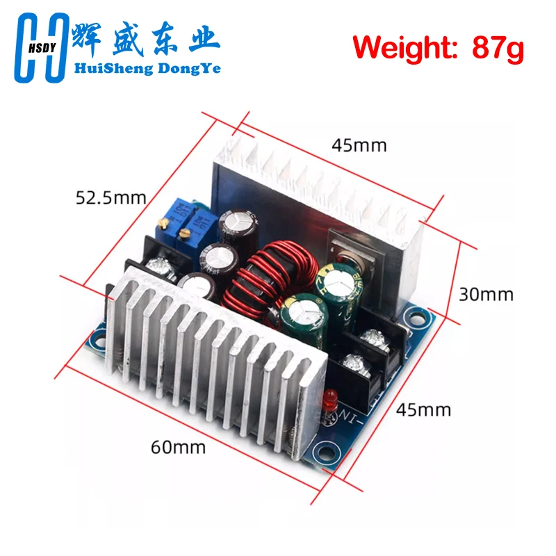 300W 20A DC-DC Buck Dönüştürücü Adım Aşağı Modülü Sabit Akım LED Sürücü Güç Adım Aşağı Gerilim Modülü Elektrolitik Kondansatör