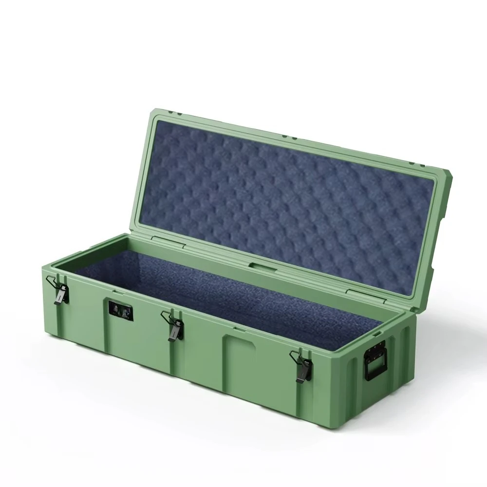 Caja de Carga Portátil Resistente de 110L, Fabricada con Plástico Rotomoldeado, Impermeable, Duradera, con Cierre de Hebilla Antipolvo, IP67, para Camping y Senderismo, OEM/ODM