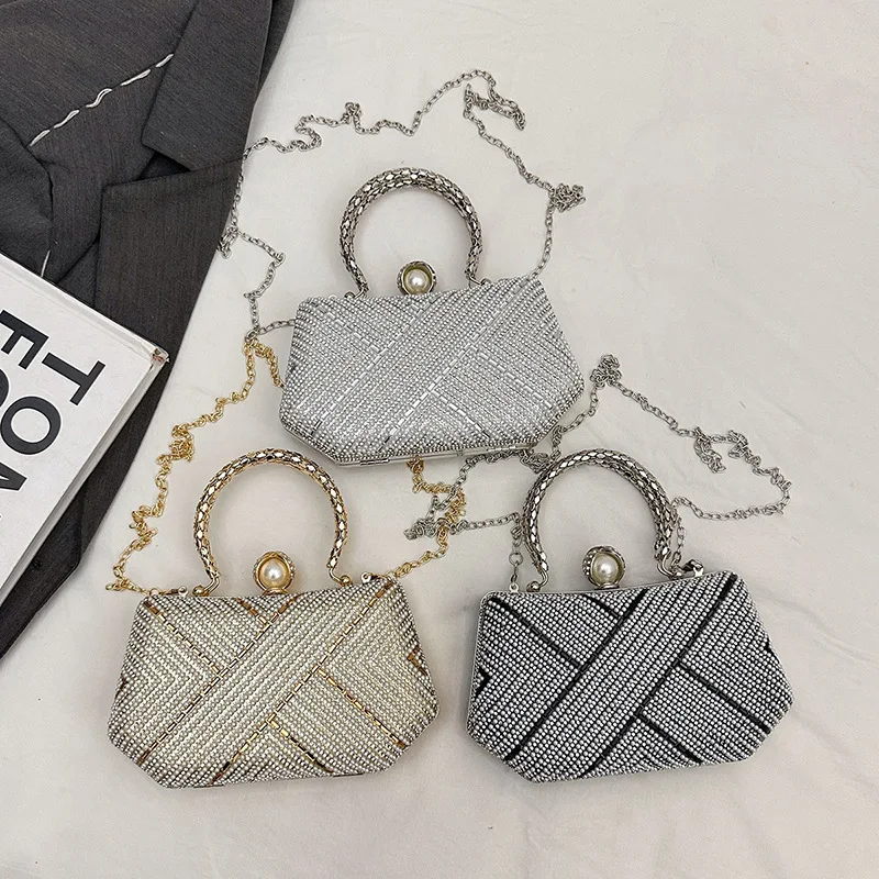 حقيبة نسائية برشام حقيبة كتف متخصصة ريترو متعددة الاستخدامات محمولة باليد حقيبة عشاء كروس #5