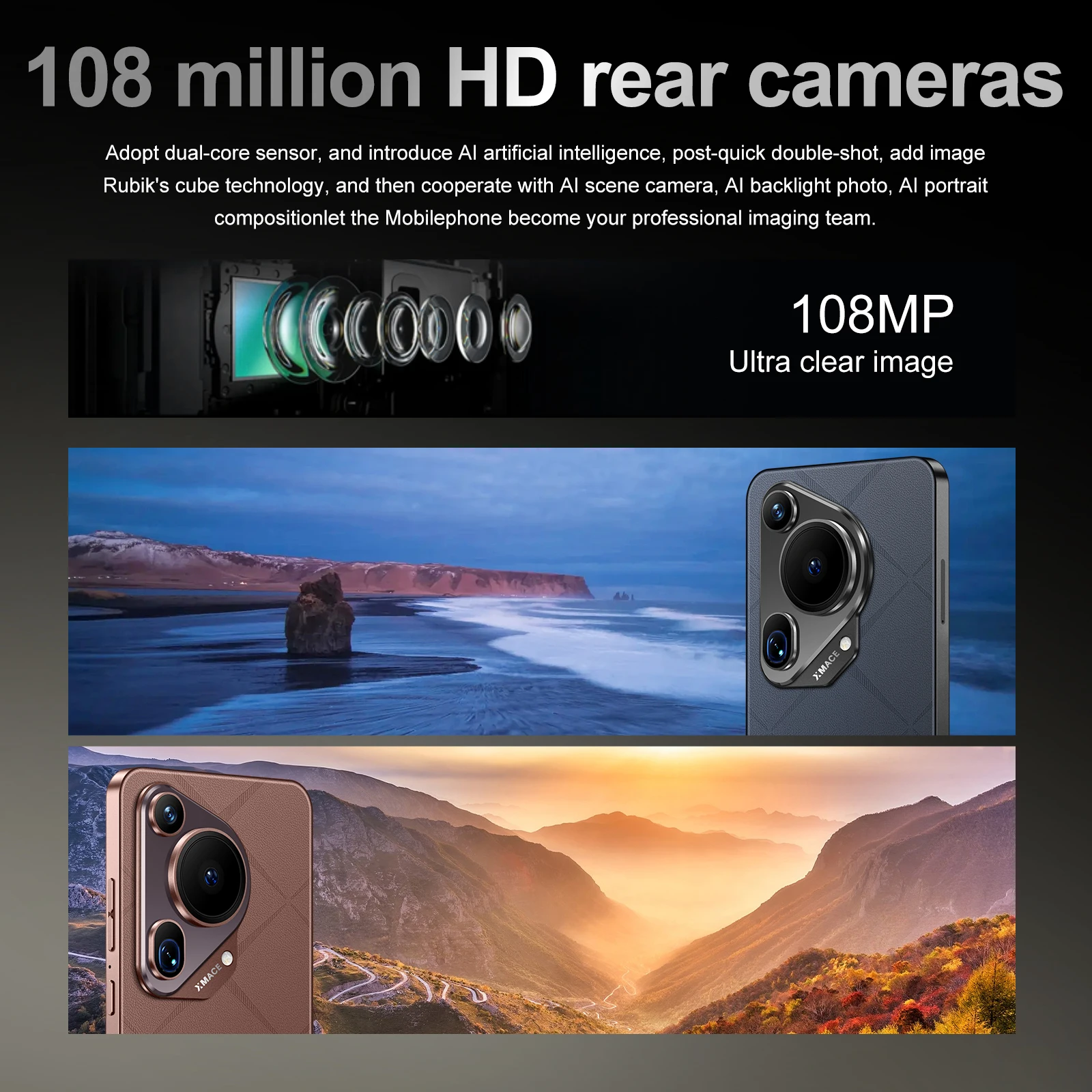 2024 New P70 Ultra SmartPhone 7.3 HD Screen Mobile Phones 16G+1T 5G Dual Sim Celulares Android Unlocked 108MP 8000mAh Cell Phone