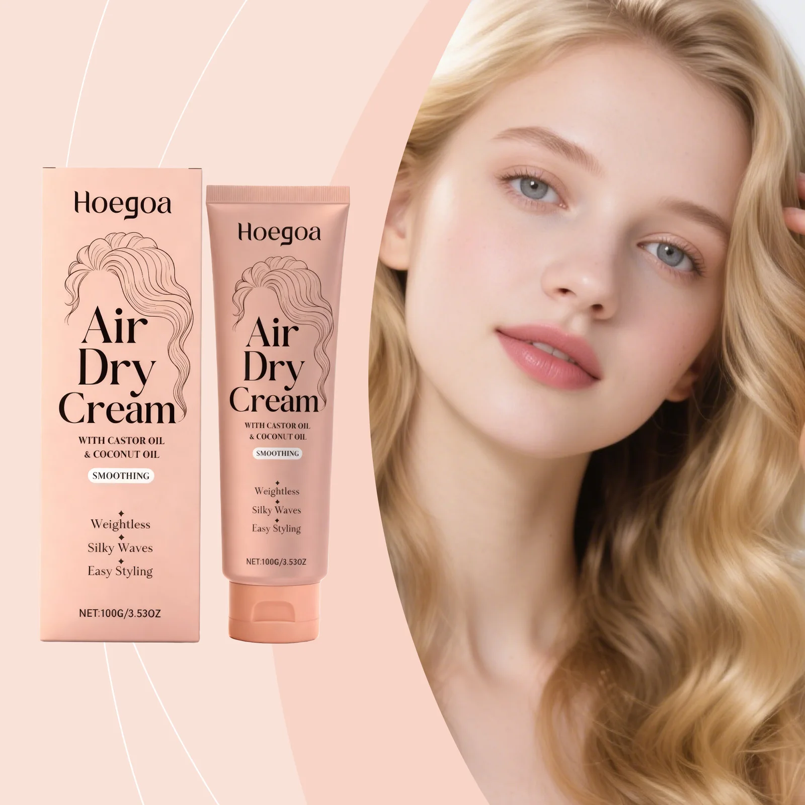 Air Dry Styling Cream Hydrating Smoothing Natural Curly Hair Defining Cream For Men Women Weightless Silky Waves Easy Styling