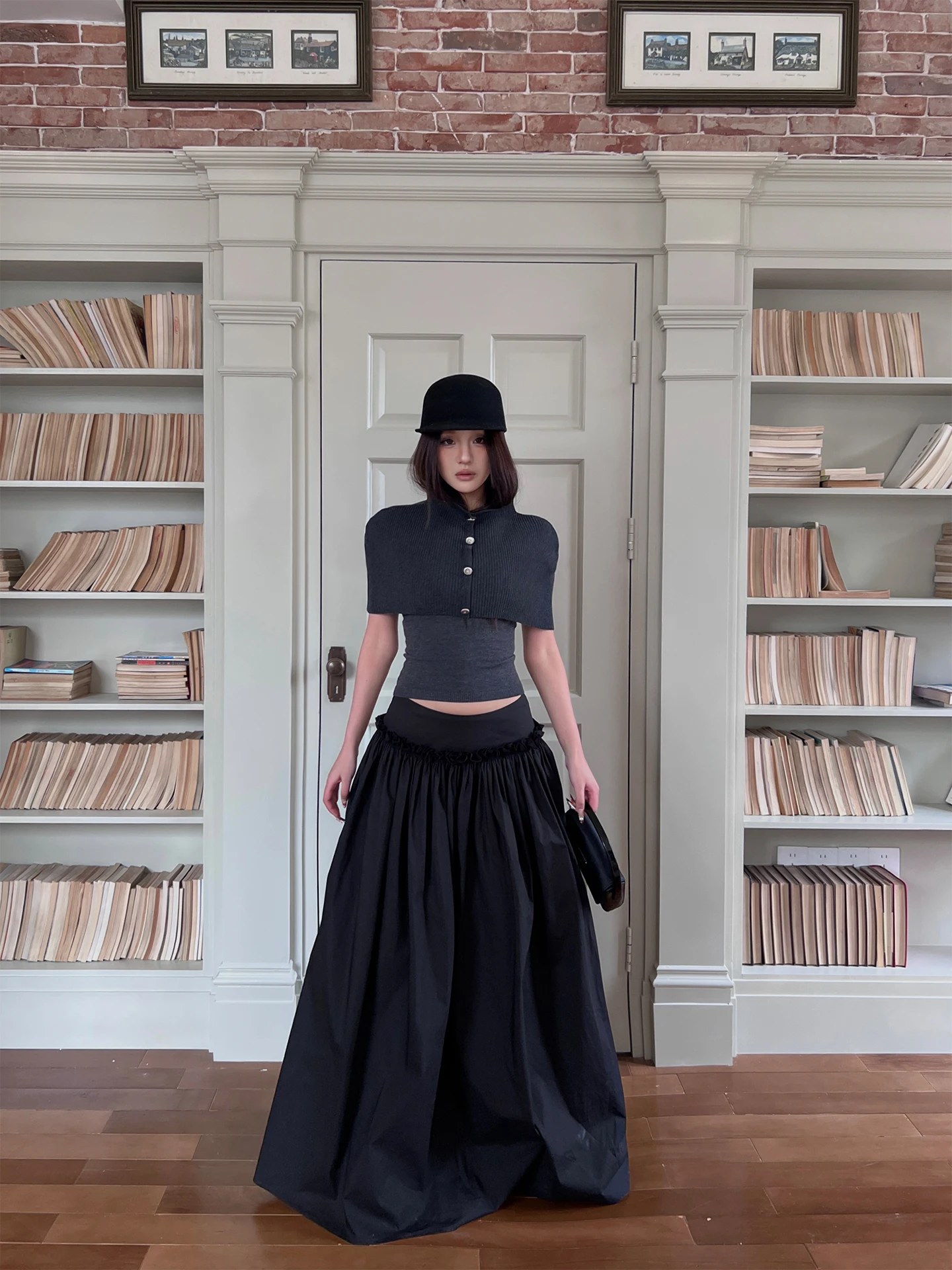 

Юбка-трапеция HYTEMOLY с драпировкой на талии и широким подолом для повседневной носки, из дышащего хлопка, приятного для кожи