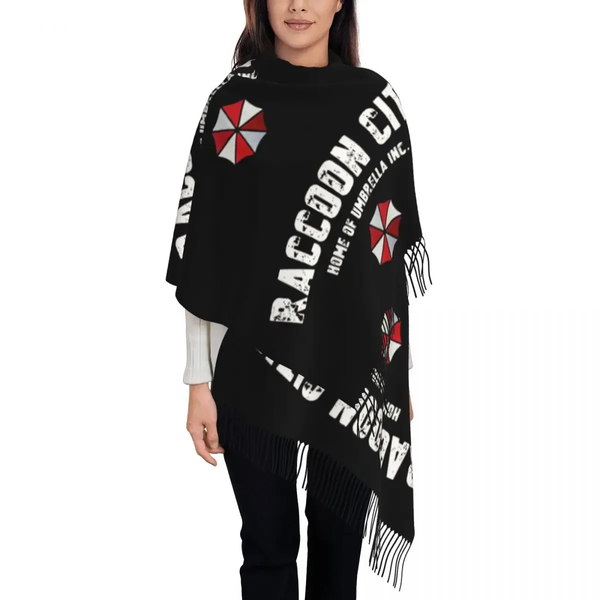 Custom Printed Raccoon City Home Of Umbrella Corporation Corp Scarf Women Men Winter Warm Scarves Video Game Shawls Wraps