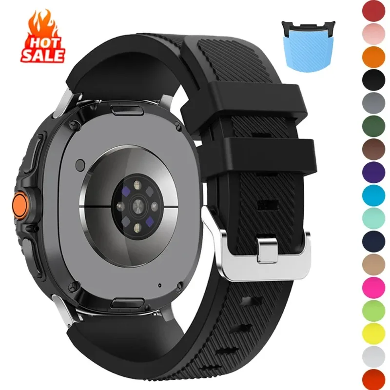حزام سيليكون لساعة سامسونج جالاكسي Ultra2025/7 الترا باند إكسسوارات سوار رياضي لساعة جالاكسي 8/8 سوار ساعة كلاسيكي