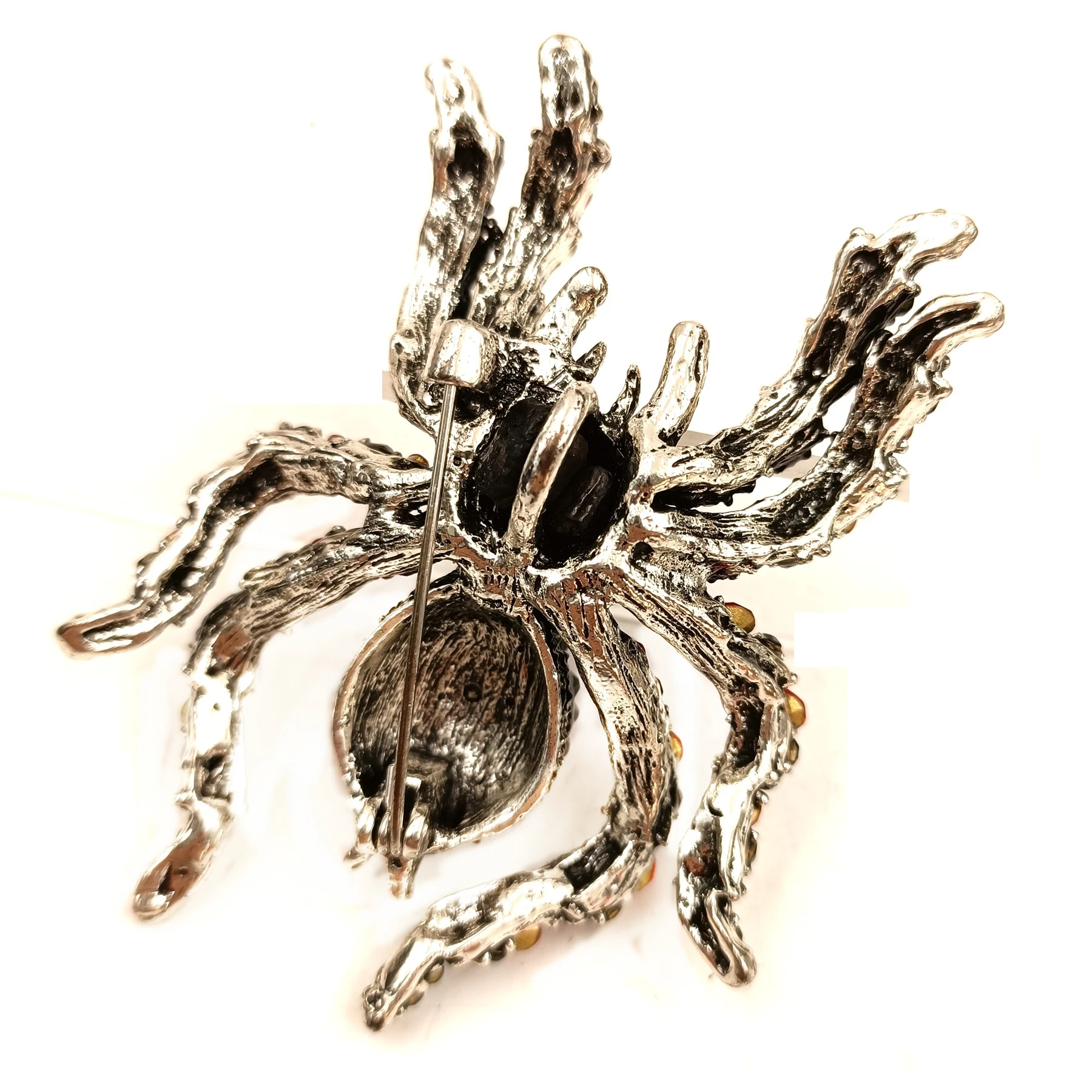 Spooky Season Black Red Crystal Spider Brooch Pin Halloween Costume Jewelry for Women Men Garden Party Cape Cloak Hat Bag Gfits