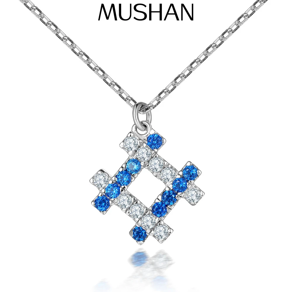 

MuShan Designer Jewelry 925 Sterling Silver Necklace Zircon 5A Cross Vacation Women 18K Rose Gold Plated Premium Jewelry Pendant