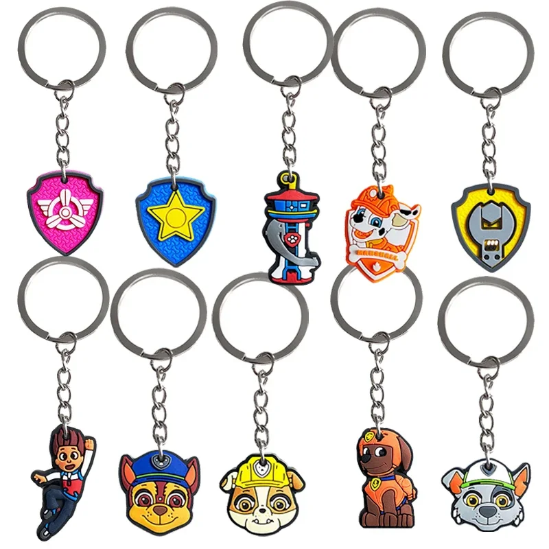 Paw Patrol Anime Figures Keychain Cute Doll Keychain Car Pendant Cartoon School Bag Ornaments Stationery Accessorie Wholesale