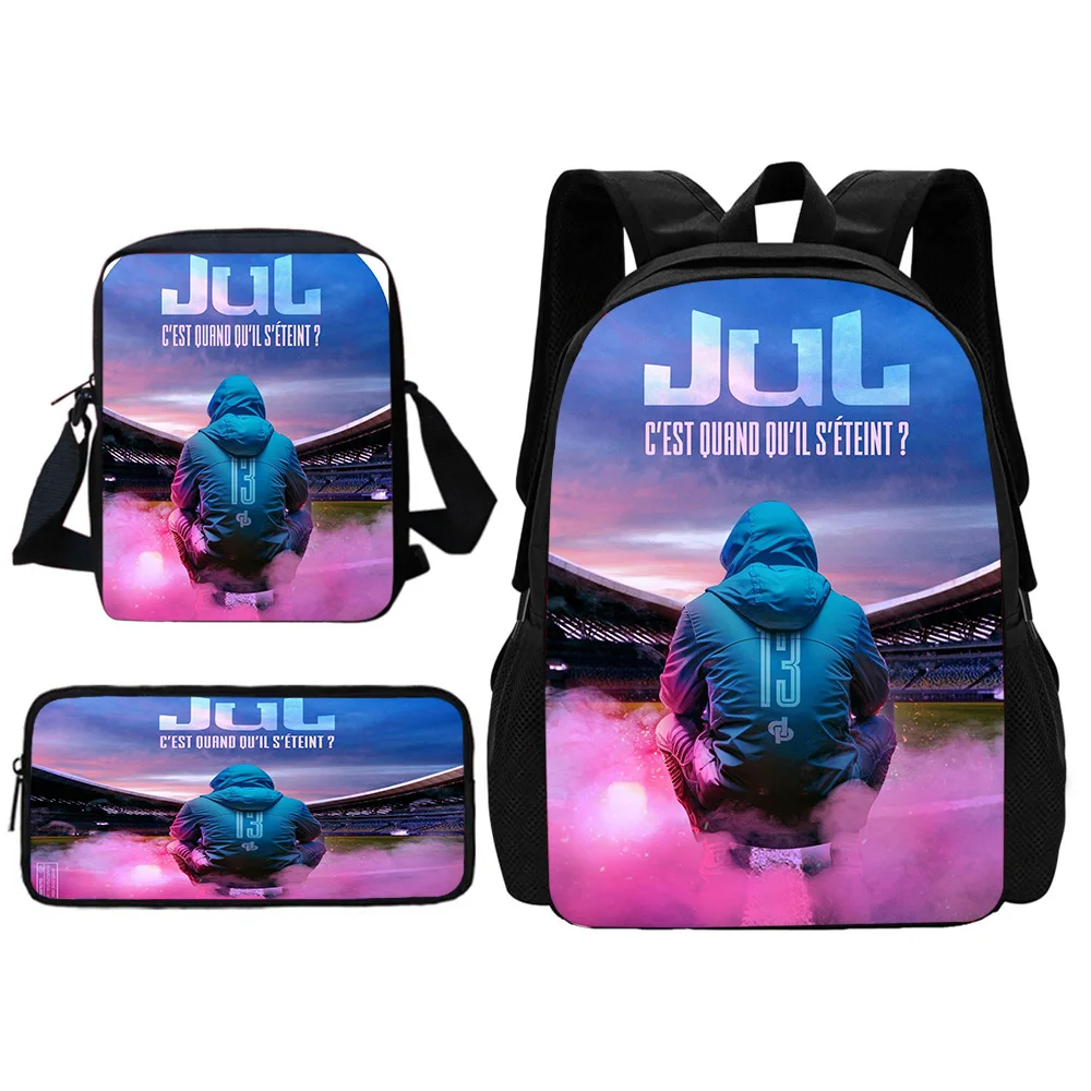 Rapper JuL C'est Pas Des Lol Child School Backpack With Shoulder Bag Pencil Bags School Bags for Boys Girls Best Gift