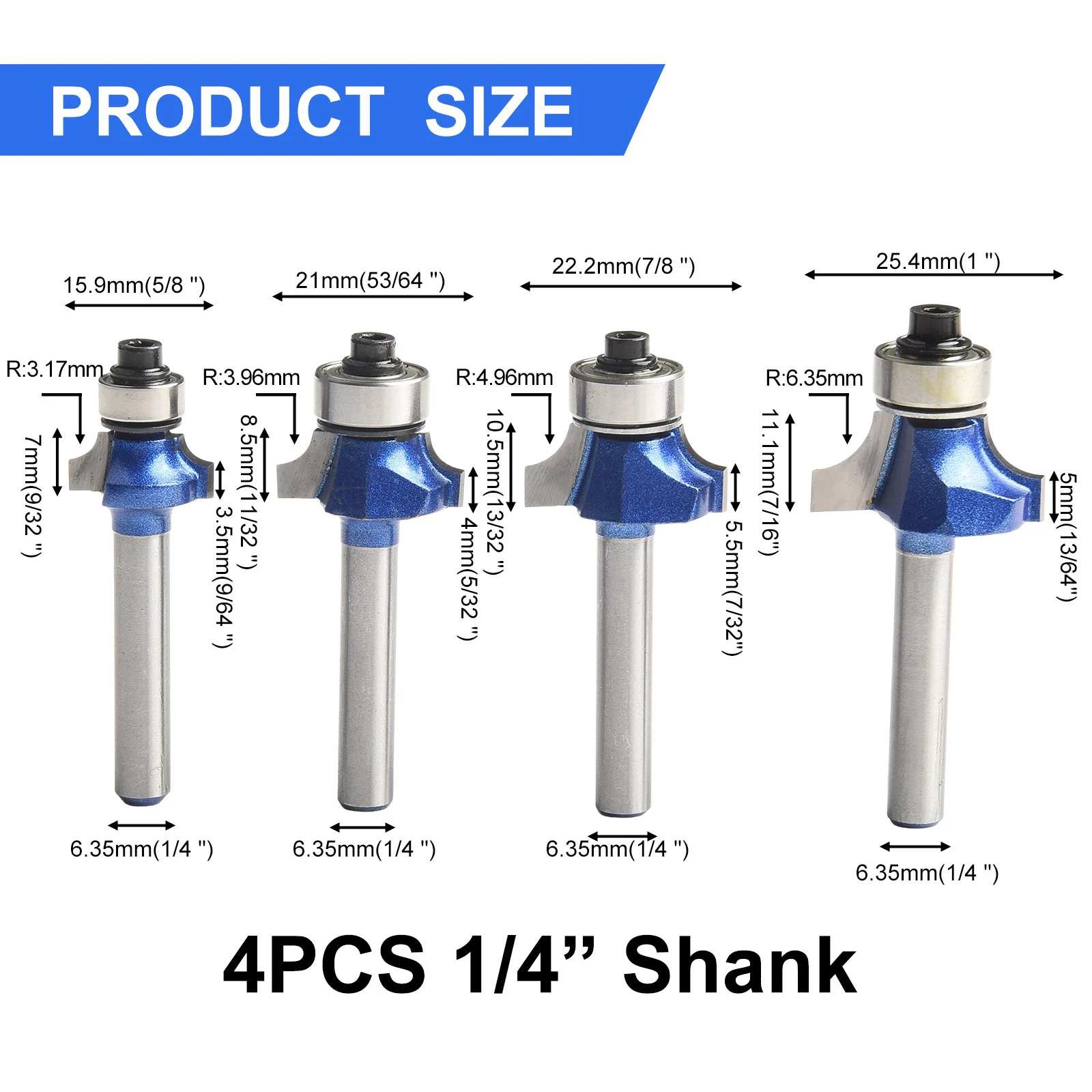 

Angled Edges Router Bits 1/4 Shank Router Bits Chipboard Router Bits Dense Wood Router Bits Laminate Router Bits