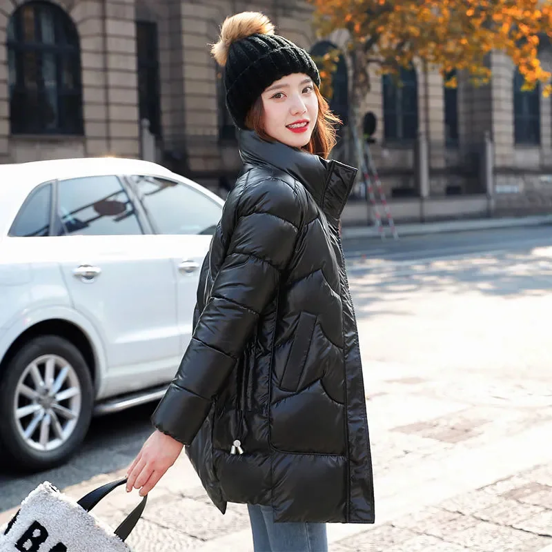 Wash-Free Cotton-Padded Jacket Female 2024 New Winter Down Coat Women Parkas Korean Loose Light Outerwear Long Fashion Overcoat