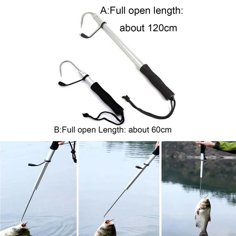 60cm Teleskop-Ausziehbarer Fischhaken aus Edelstahl für Eis- und Meeresfischerei, Neu – Detail 3