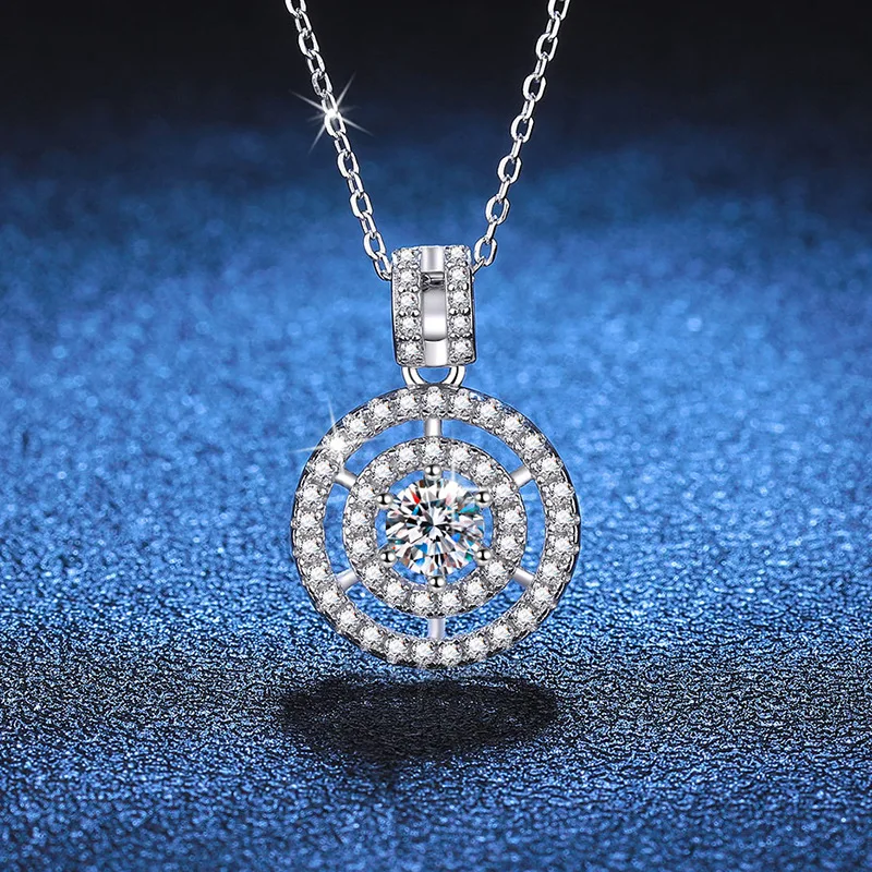 D color moissanite high-end necklace moissanite pendant necklace clavicle chain silver necklace women's platinum PT950 mark