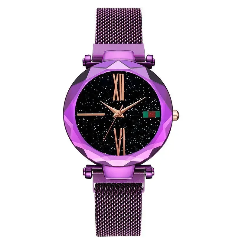 Women's Watch with Diamond Inlays, Fashionable Retro Quartz Watch, Stylish New Design, Student Leather Strap Ladies' Watch