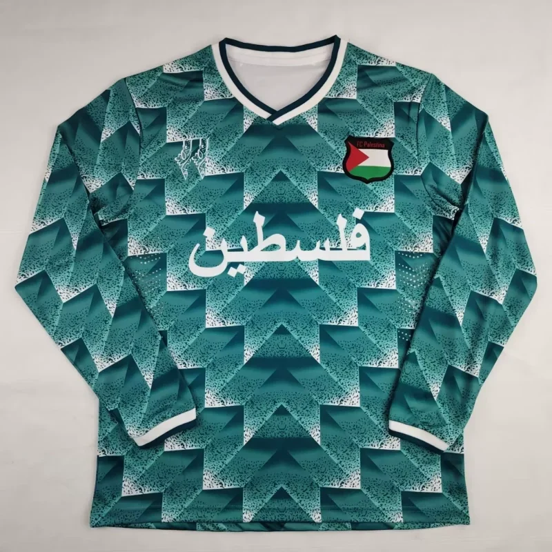 2026-27 New Customized Four Season 3D Printed Quick Drying Sports Long Sleeved T-shirt for Palestinian Fans, Parent-child Outfit