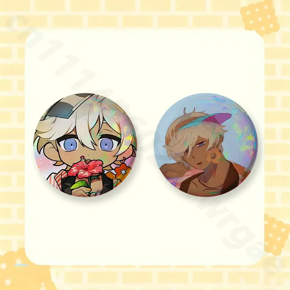 Sanah F-Fragaria Memories  2 Pieces Badge Brooches on Backpack Clothes Handmade Round Enamel Pins for Jewelry