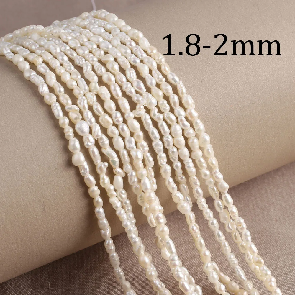 

1.8-2 mm Rice Pearls 100% White Natural Freshwater Pearls Loose Spacer Beads for Jewelry Making DIY Necklace Bracelet Accessory