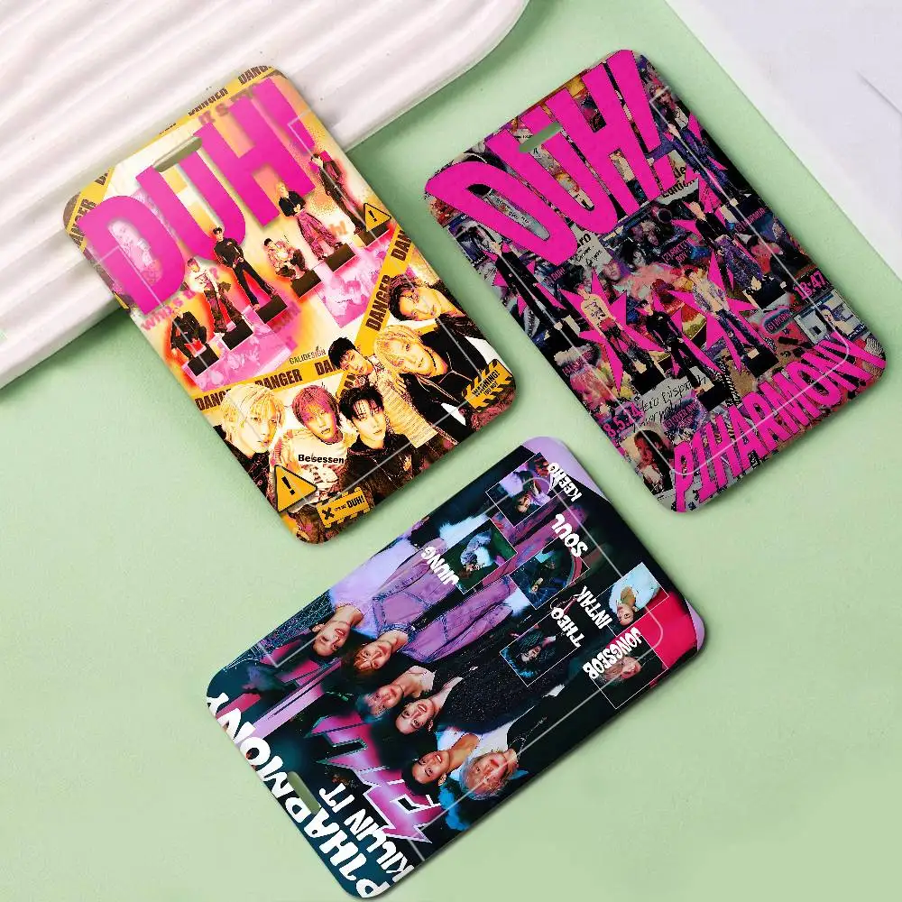 

Custom P-P1HarmonyS KPOP 1Pcs Work Name Card Holders Business Work Card ID Badge Lanyard Holder Men Women ID Business Case