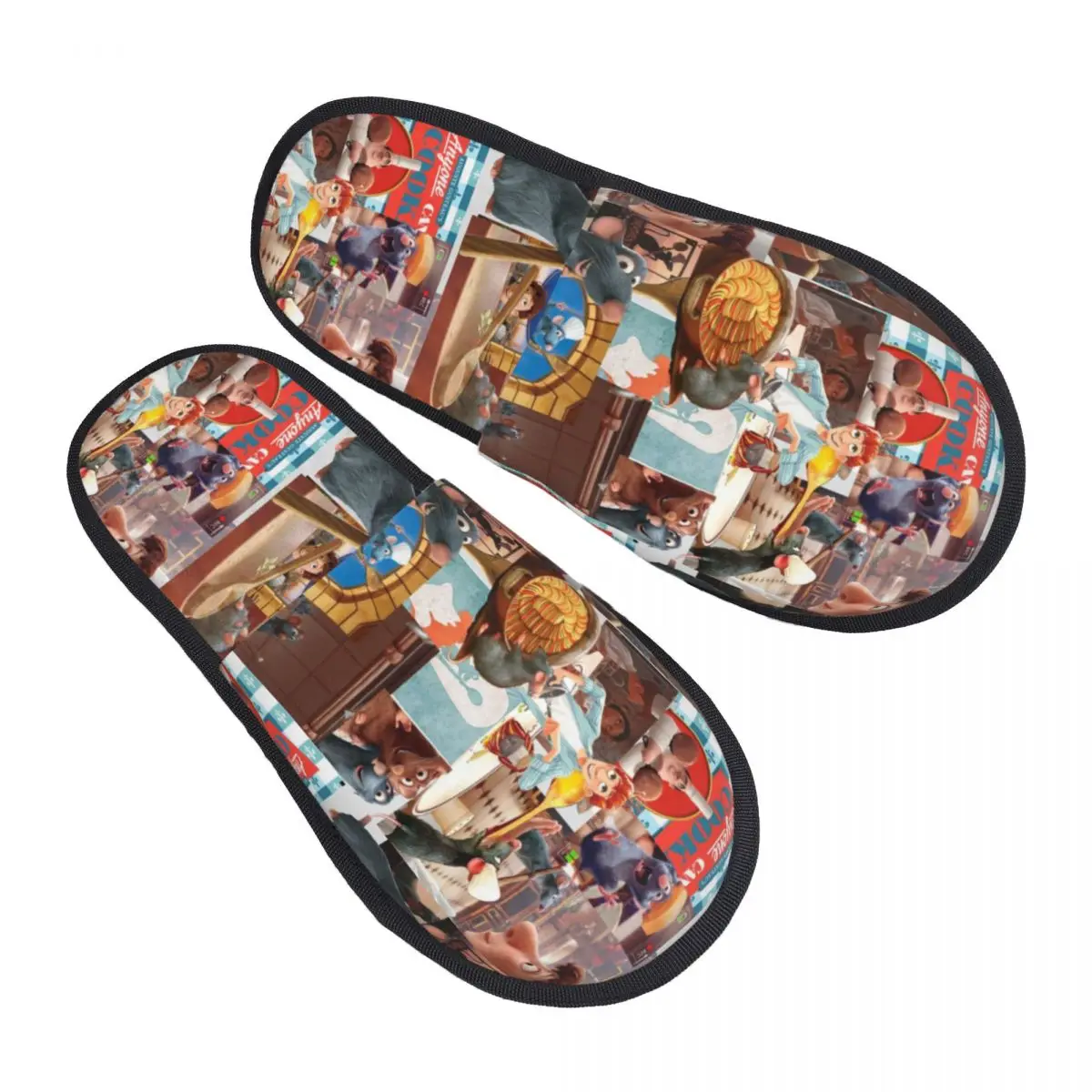 Benutzerdefinierte Ratatouille Remy Alfredo Linguini Chef Memory Foam Hausschuhe Frauen bequeme warme Hausschuhe