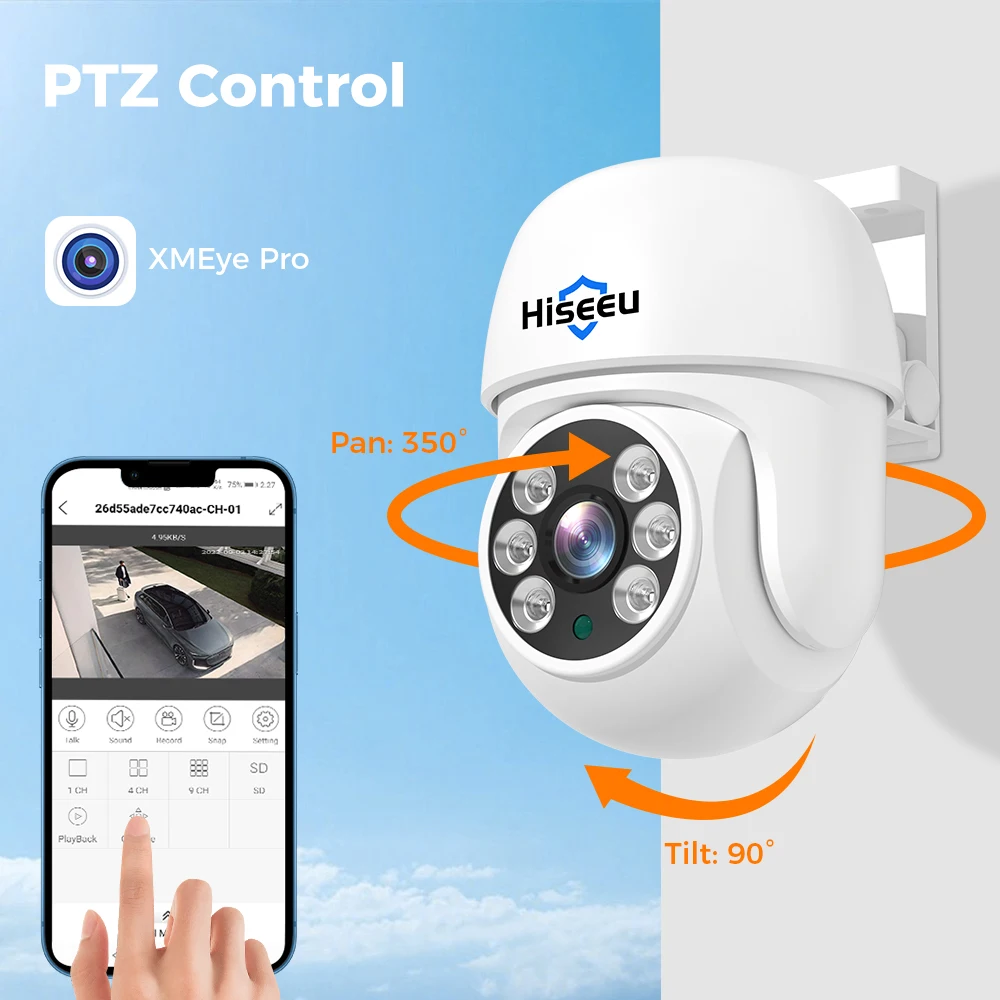 Hiseeu 5MP AHD Camera PTZ Surveillance CCTV Security Camera Outdoor Waterproof HD Analog Video Surveillance Cameras Face Detect