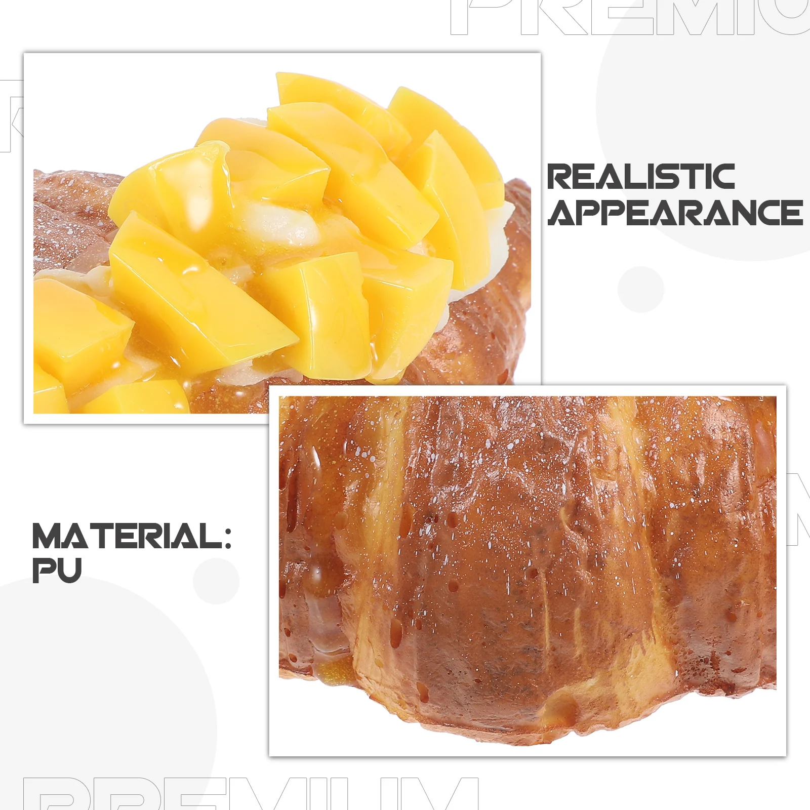 1pc Fake Pu Bread Artificial Croissant Kitchen Photography Decoration Shop Display Home Interior Decor Desktop Ornament Bread