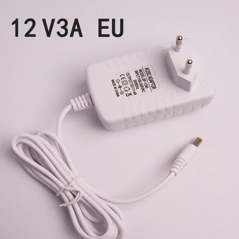 

Switching PowerSupply EU12V3A LightingTransformer AC110V~220VTo DC12VLED PowerAdapter For Led Light CCTV Camera Router