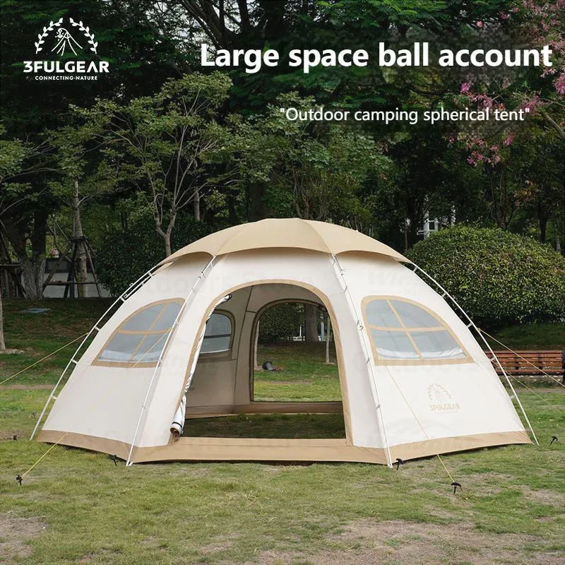 

3F UL GEAR 2023New Outdoor Hemispherical Tent 210D Dome Camping 4-Seasons Tent PU3000mm Windproof 3-4 Person Travel Tent