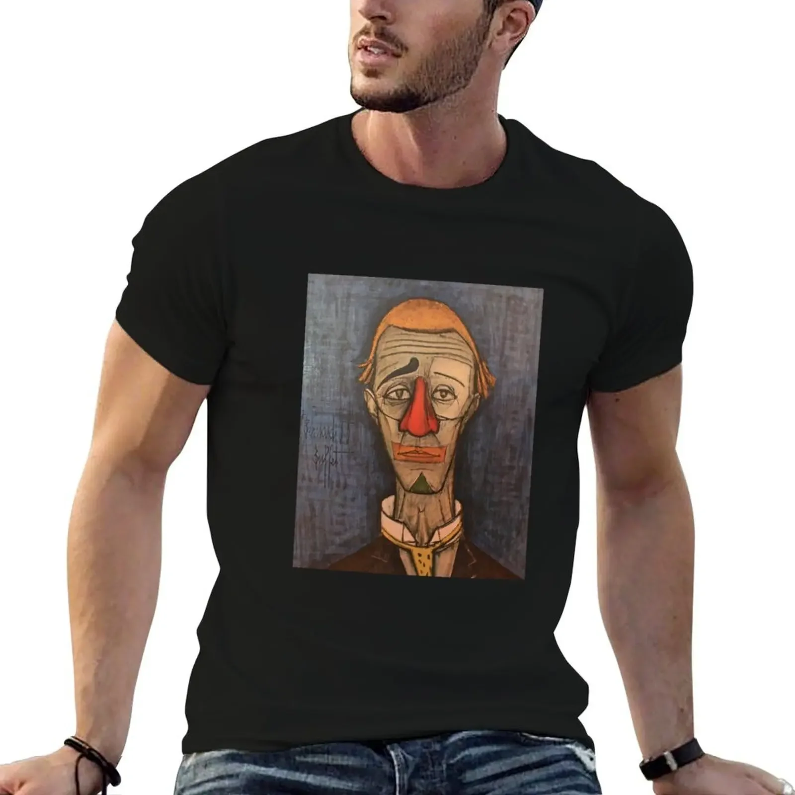 Tete De Clown Bernard buffet T-Shirt T-shirts oversize funny costumes oversized t shirt Luxury man tee shirts for men