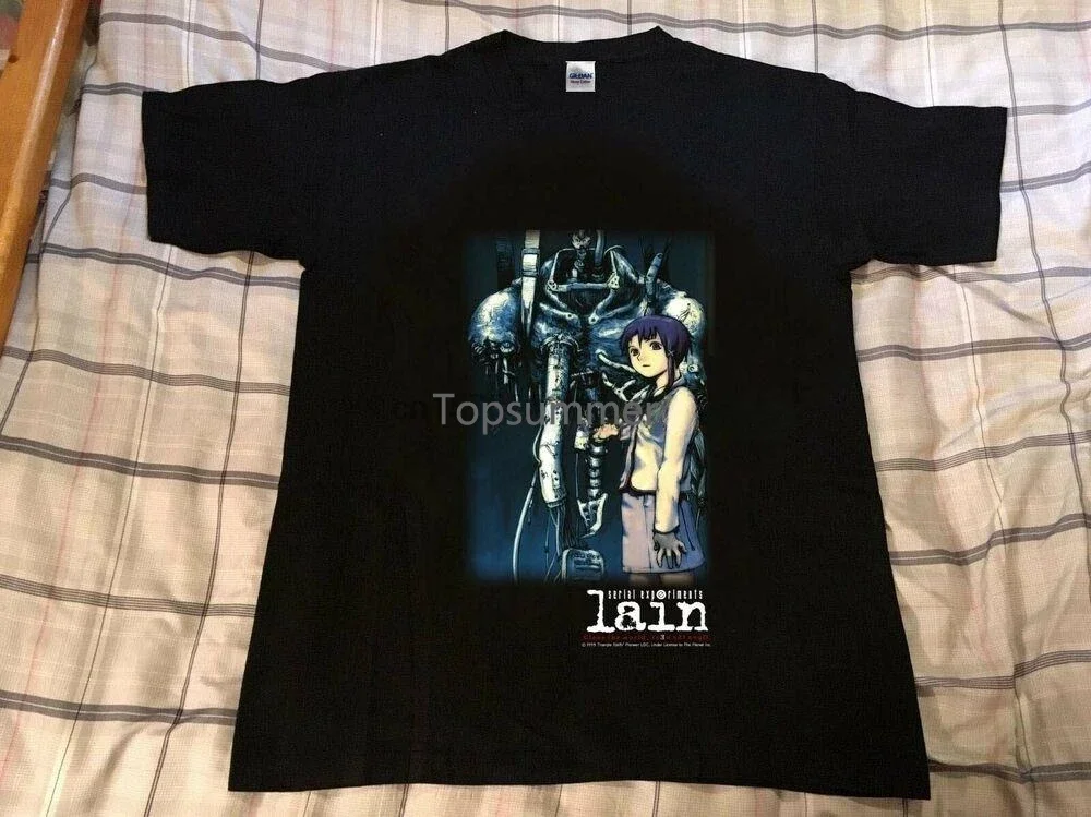 

Serial Experiments Lain Tshirt Vintage Rare Anime Evangelion Tee Reprint