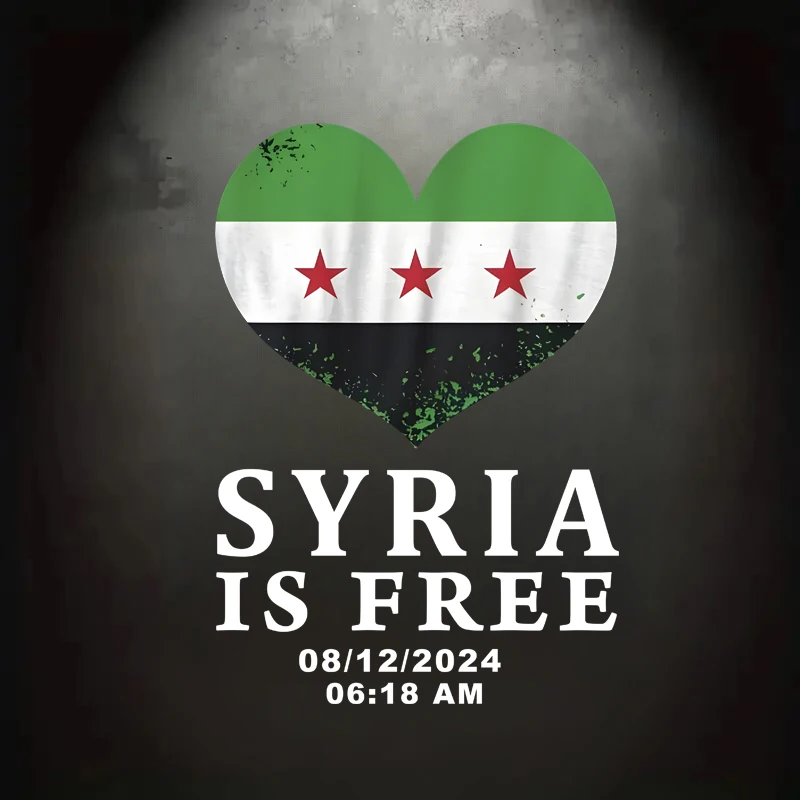 

Text "Syria is Free" with Flag and Date Wall Stickers for Home, Cabinet, Door, Refrigerator Decoration, Vinyl Car Decal, Poster
